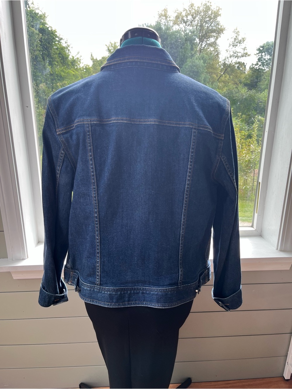 Talbots Dark Blue Denim Ruffle-Front Jacket woman’s / Jeans - Picture 7 of 7